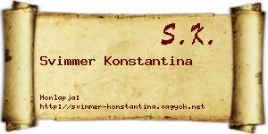 Svimmer Konstantina névjegykártya